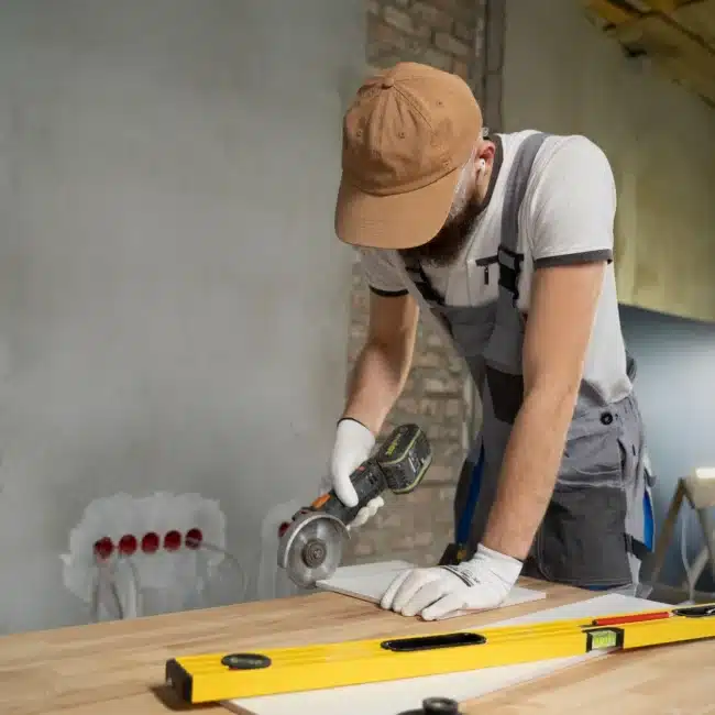 Découpe de matériaux pour travaux de revêtement à Amiens.