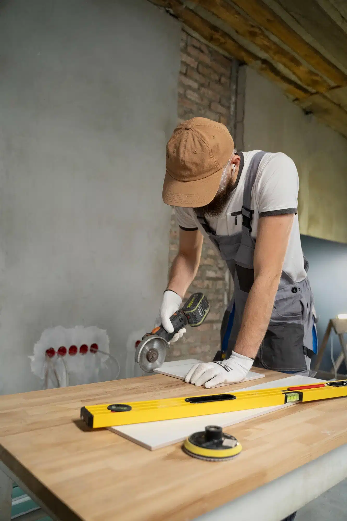 Découpe de matériaux pour travaux de revêtement à Amiens.